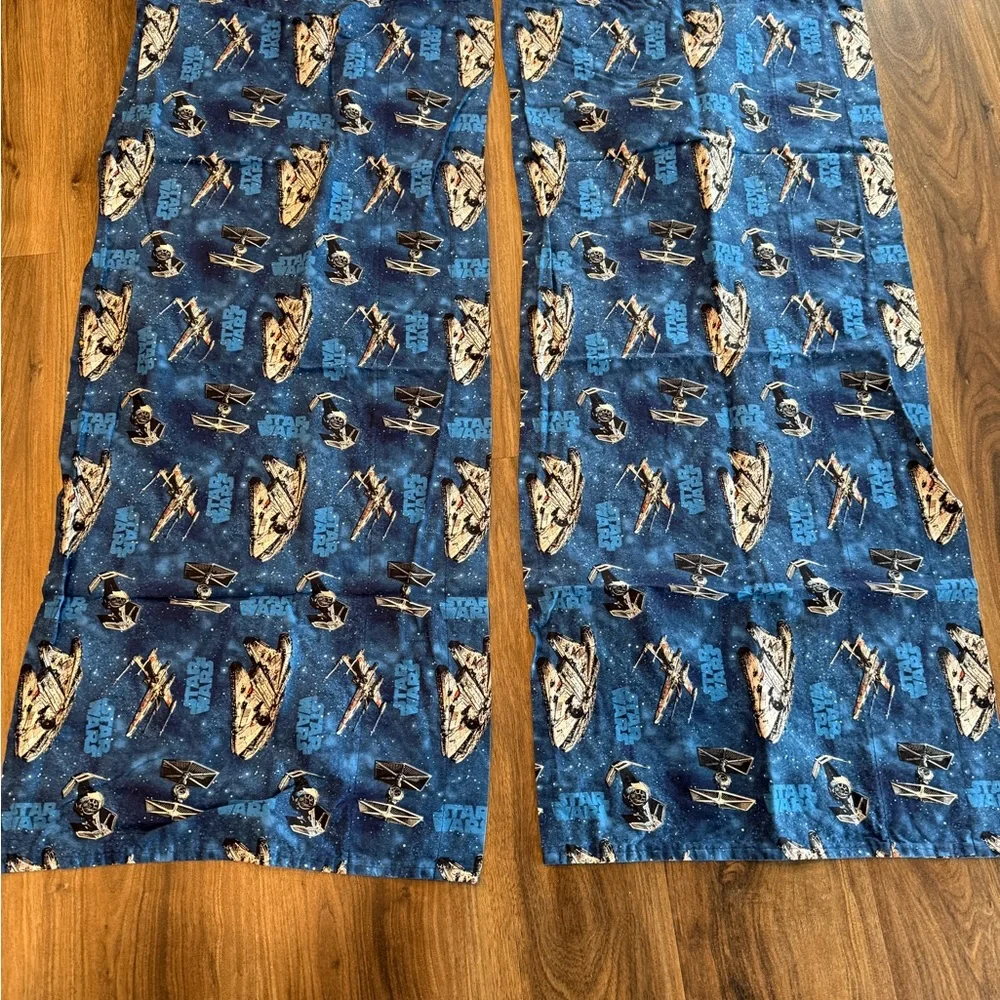 Star Wars design Blue Curtain valances (2) Like new.